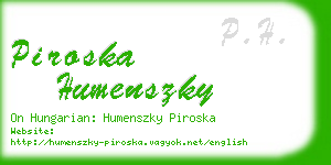 piroska humenszky business card